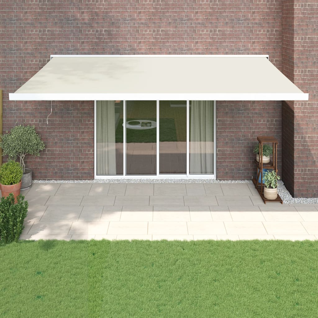 vidaXL Zwijana markiza, kremowa, 5x3 m, tkanina i aluminium