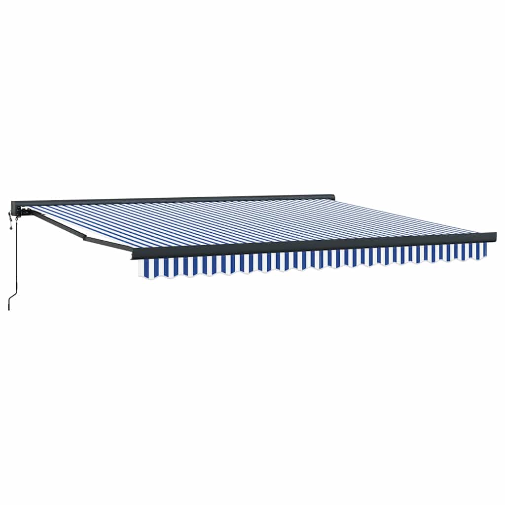 vidaXL Zwijana markiza, niebiesko-biała, 3,5x2,5m, tkanina i aluminium