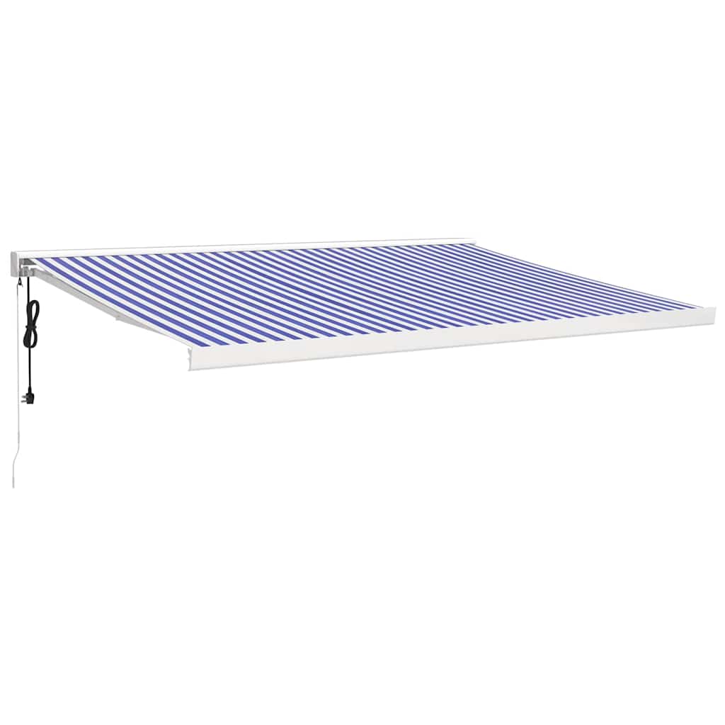 vidaXL Zwijana markiza, niebiesko-biała, 4x3 m, tkanina i aluminium
