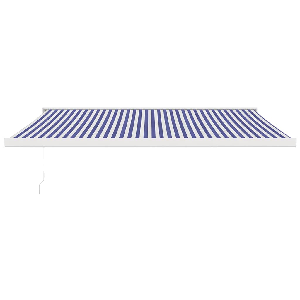 vidaXL Zwijana markiza, niebiesko-biała, 4x3 m, tkanina i aluminium