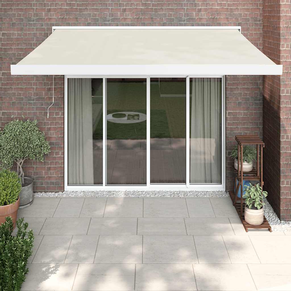 vidaXL Zwijana markiza, kremowa, 3,5x2,5 m, tkanina i aluminium