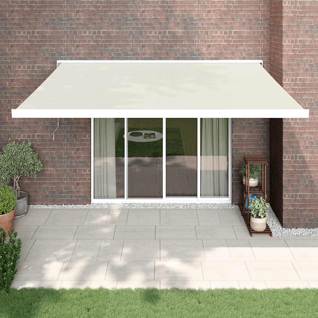 vidaXL Zwijana markiza, kremowa, 4,5x3 m, tkanina i aluminium
