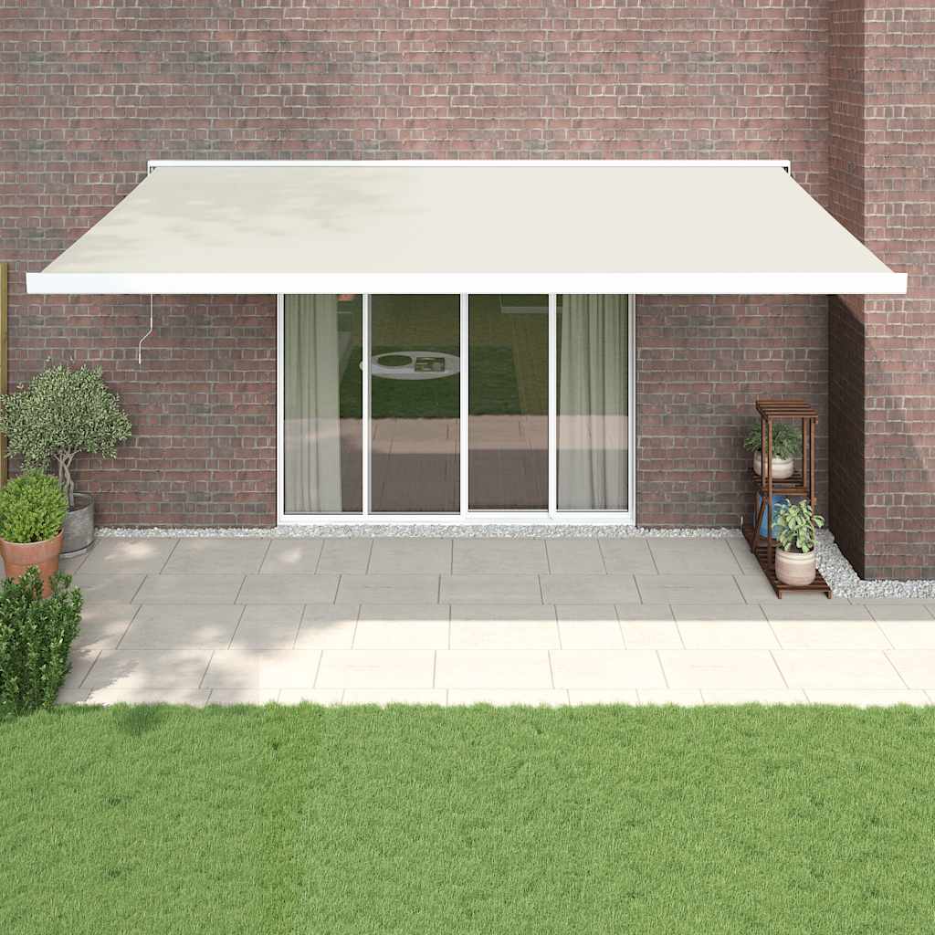 vidaXL Zwijana markiza, kremowa, 5x3 m, tkanina i aluminium