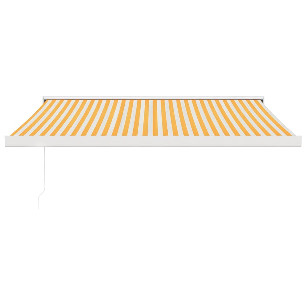 vidaXL Zwijana markiza, żółto-biała, 3x2,5 m, tkanina i aluminium
