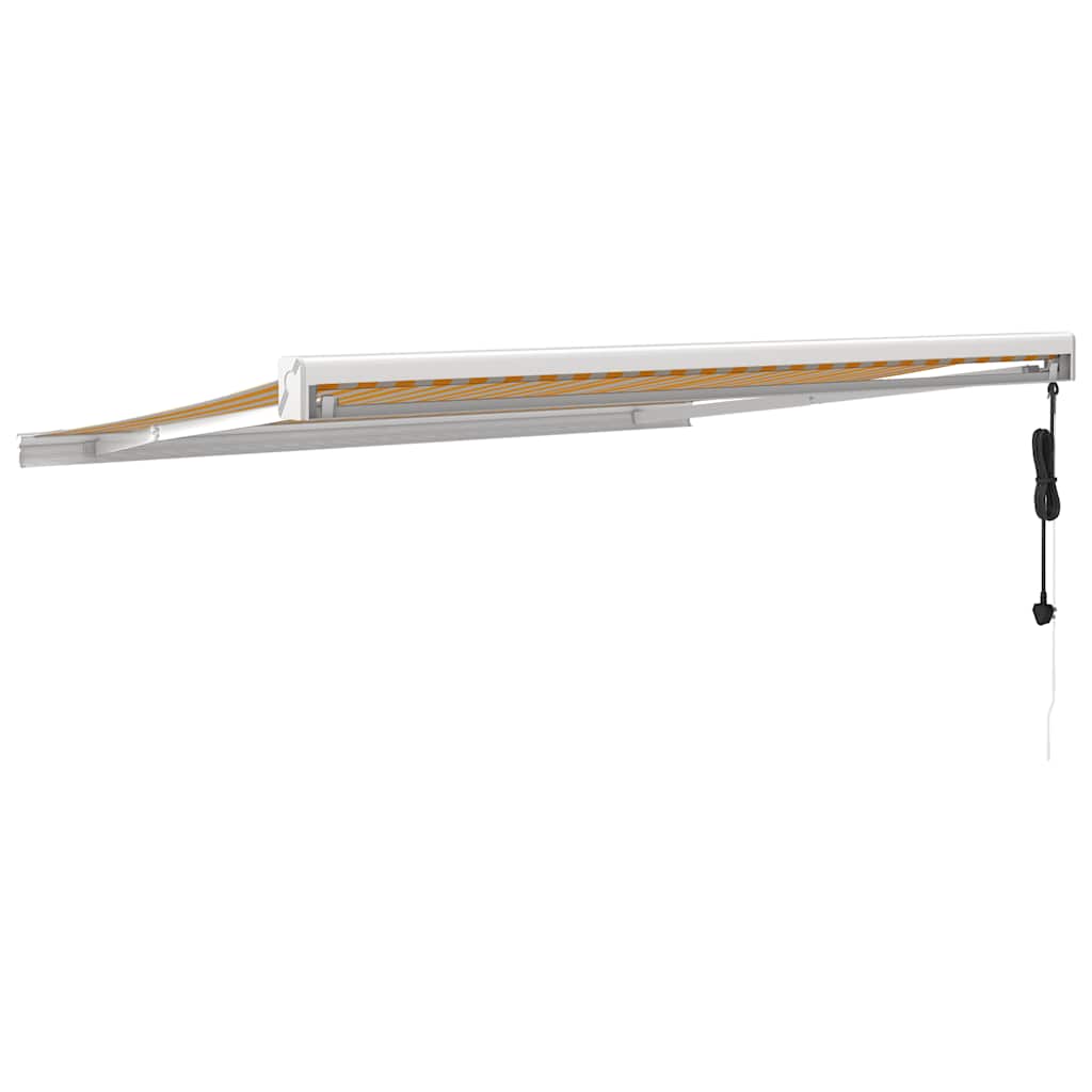 vidaXL Zwijana markiza, żółto-biała, 3x2,5 m, tkanina i aluminium