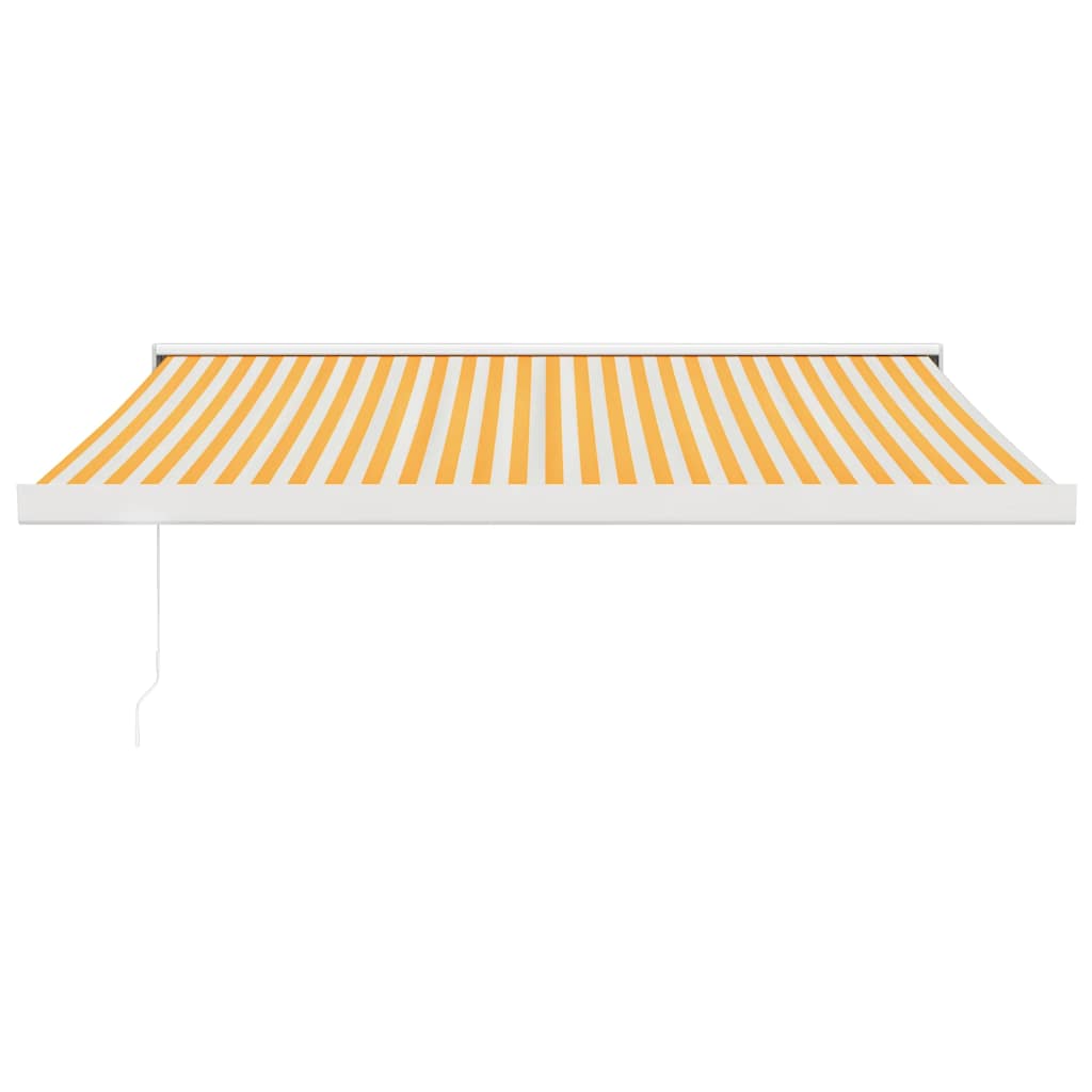 vidaXL Zwijana markiza, żółto-biała, 3,5x2,5 m, tkanina i aluminium