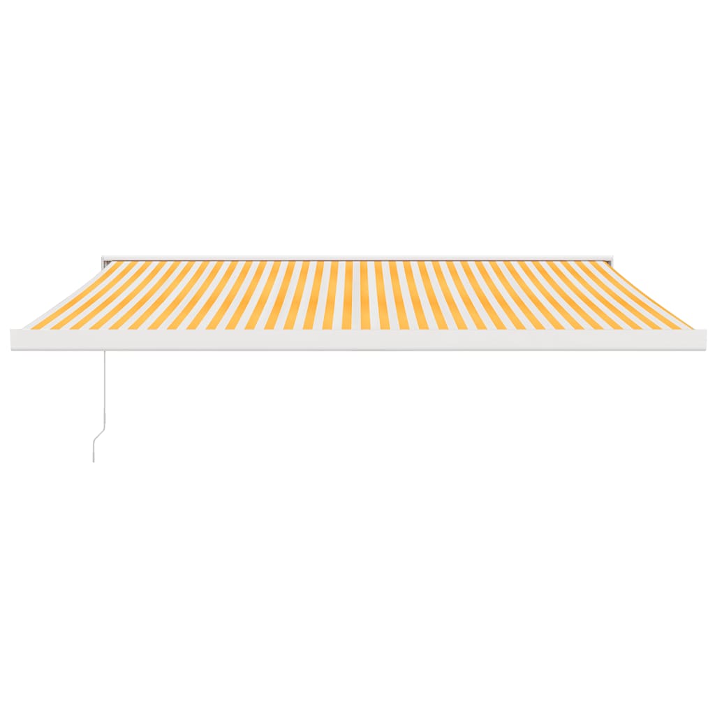 vidaXL Zwijana markiza, żółto-biała, 4x3 m, tkanina i aluminium