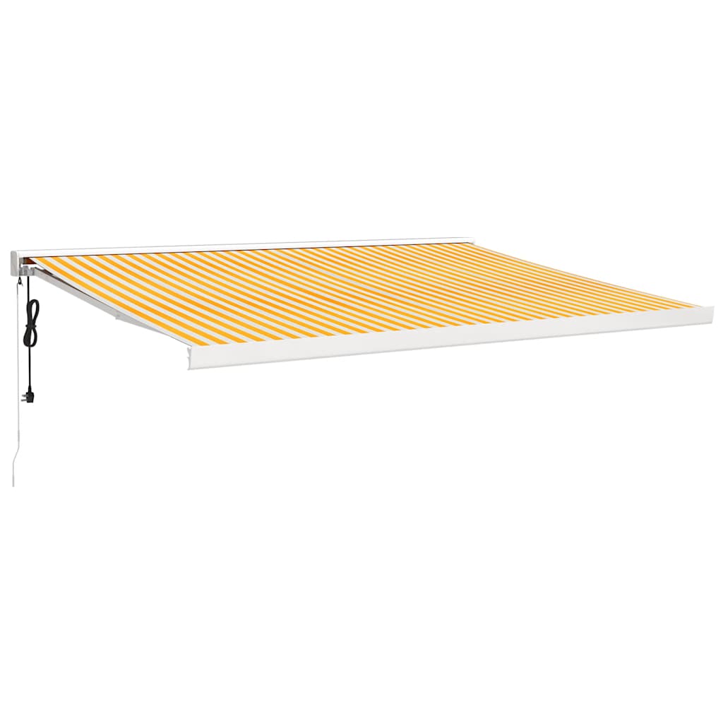 vidaXL Zwijana markiza, żółto-biała, 4,5x3 m, tkanina i aluminium