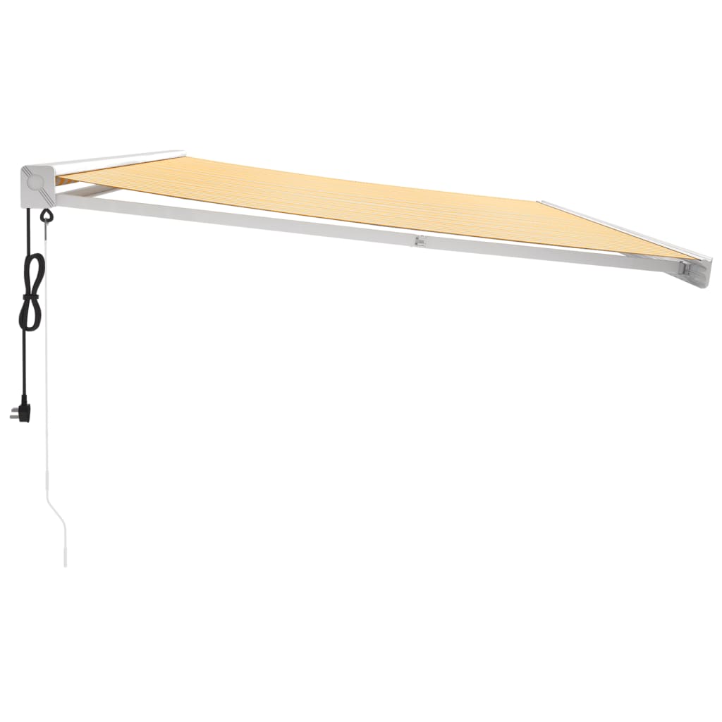 vidaXL Zwijana markiza, żółto-biała, 5x3 m, tkanina i aluminium