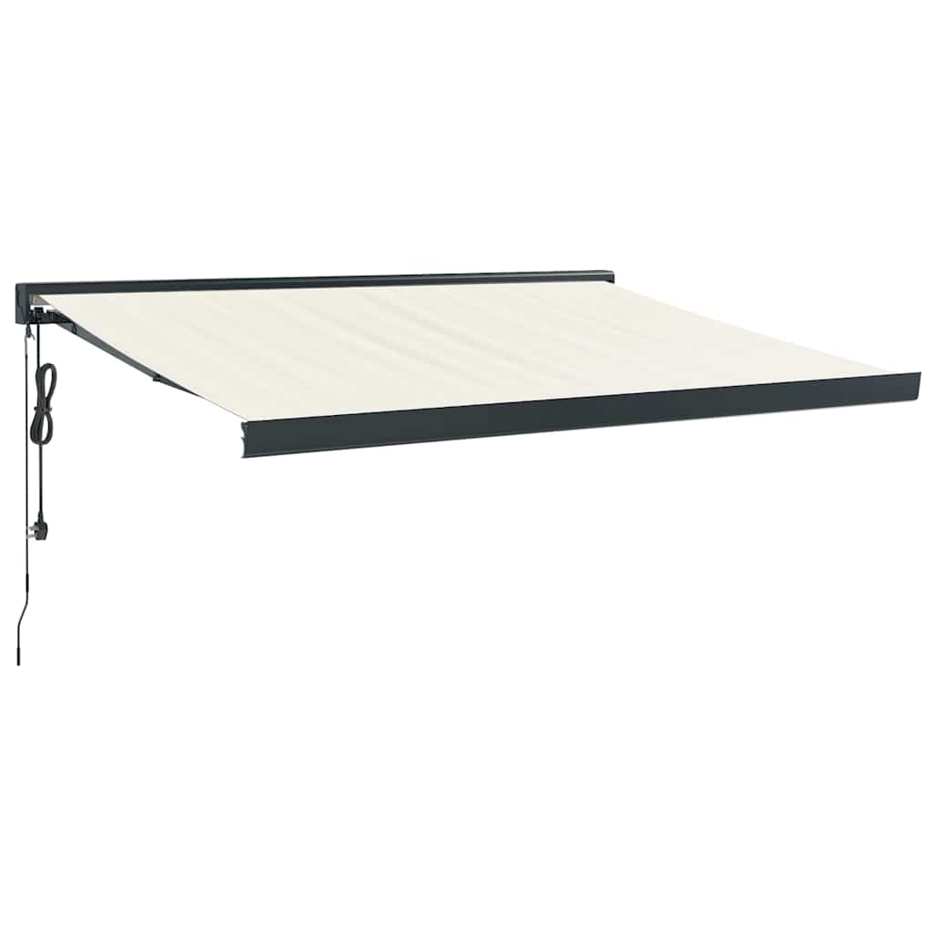 vidaXL Zwijana markiza, kremowa, 3,5x2,5 m, tkanina i aluminium