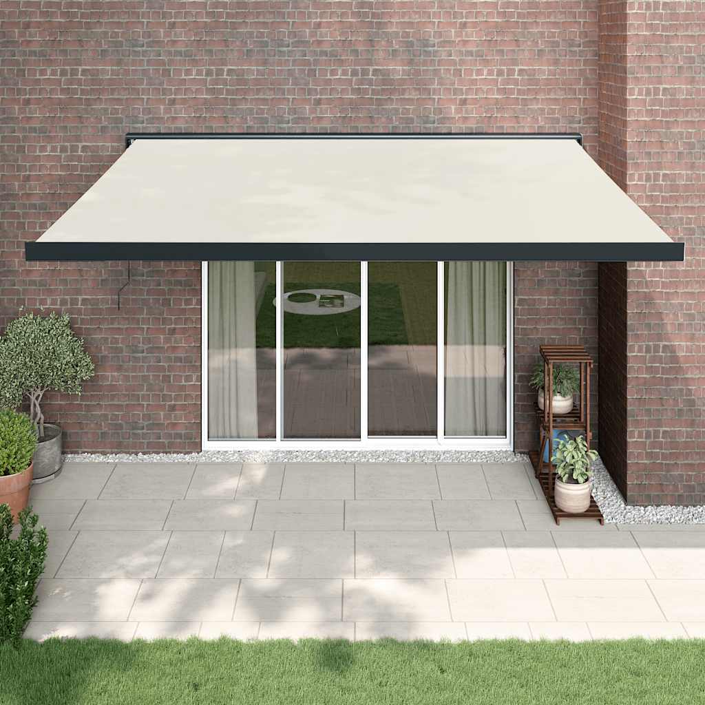 vidaXL Zwijana markiza, kremowa, 4,5x3 m, tkanina i aluminium