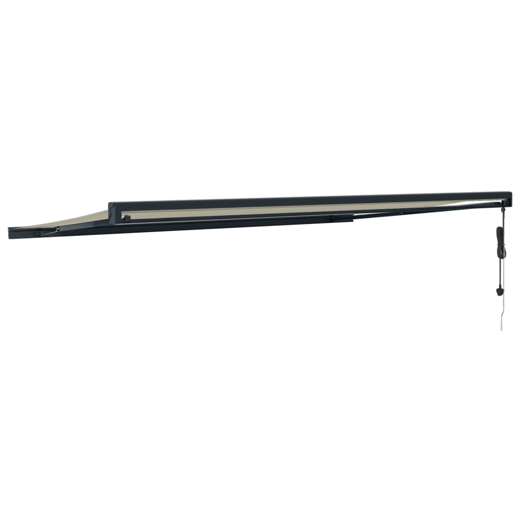 vidaXL Zwijana markiza, kremowa, 5x3 m, tkanina i aluminium