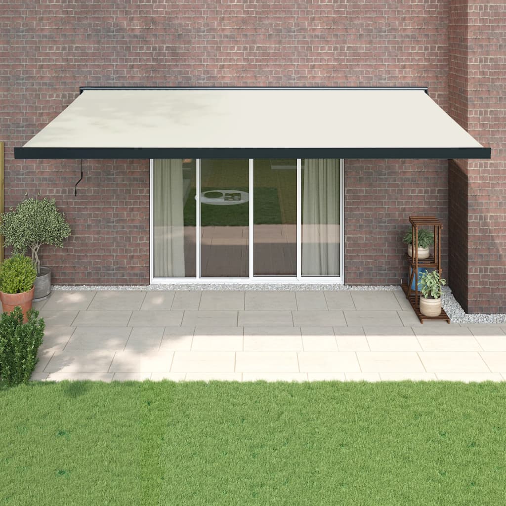 vidaXL Zwijana markiza, kremowa, 5x3 m, tkanina i aluminium
