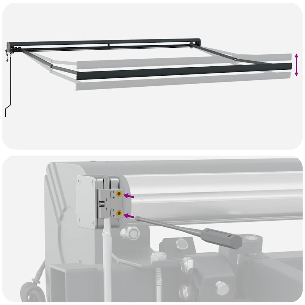 vidaXL Zwijana markiza, żółto-biała, 3x2,5 m, tkanina i aluminium