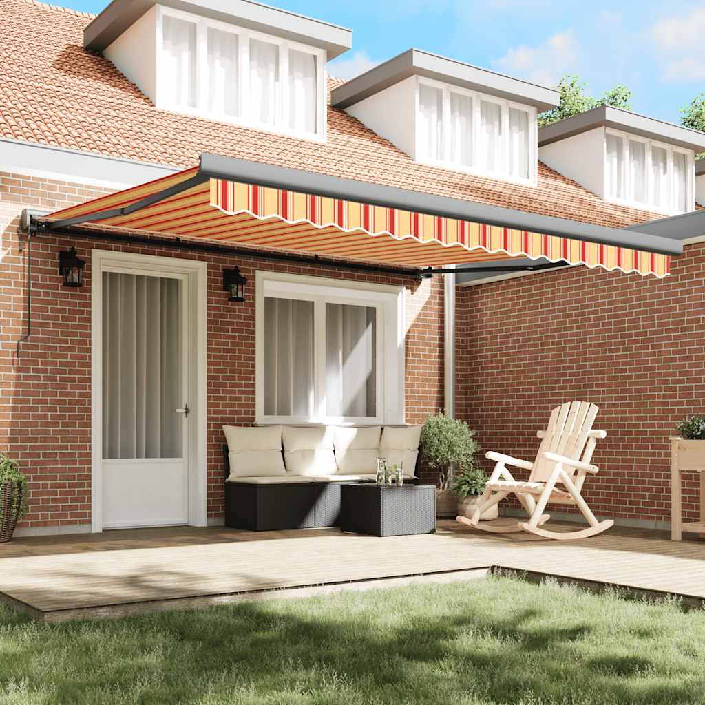 vidaXL Zwijana markiza, żółto-biała, 4x3 m, tkanina i aluminium