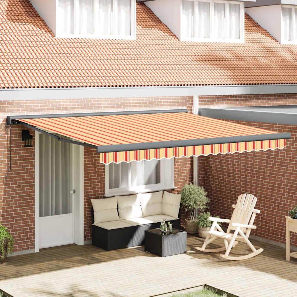 vidaXL Zwijana markiza, żółto-biała, 4x3 m, tkanina i aluminium