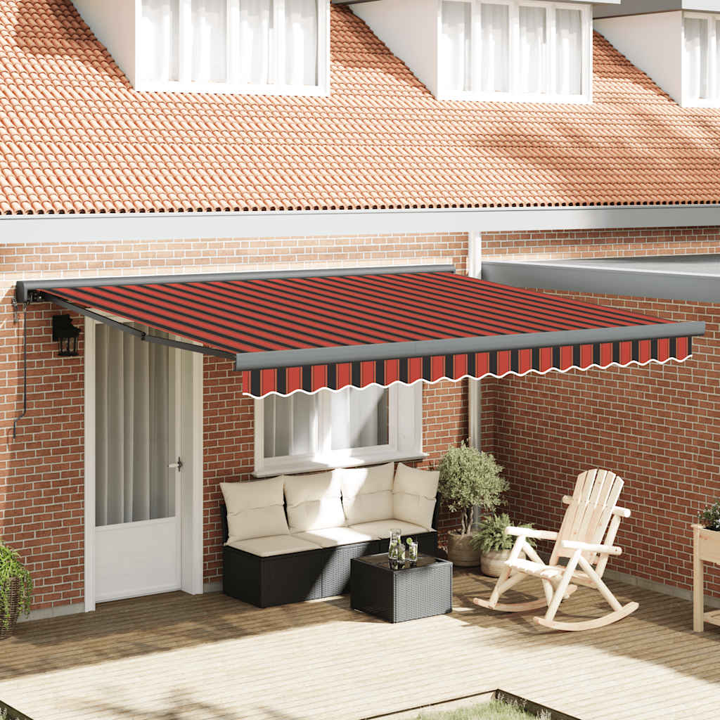 vidaXL Zwijana markiza, pomarańcz i brąz, 4x3 m, tkanina i aluminium