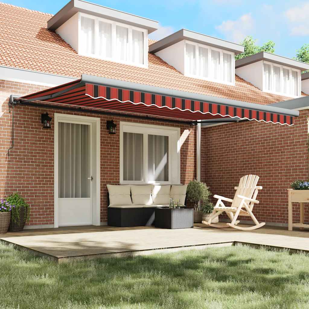 vidaXL Zwijana markiza pomarańcz i brąz, 4,5x3 m tkanina i aluminium