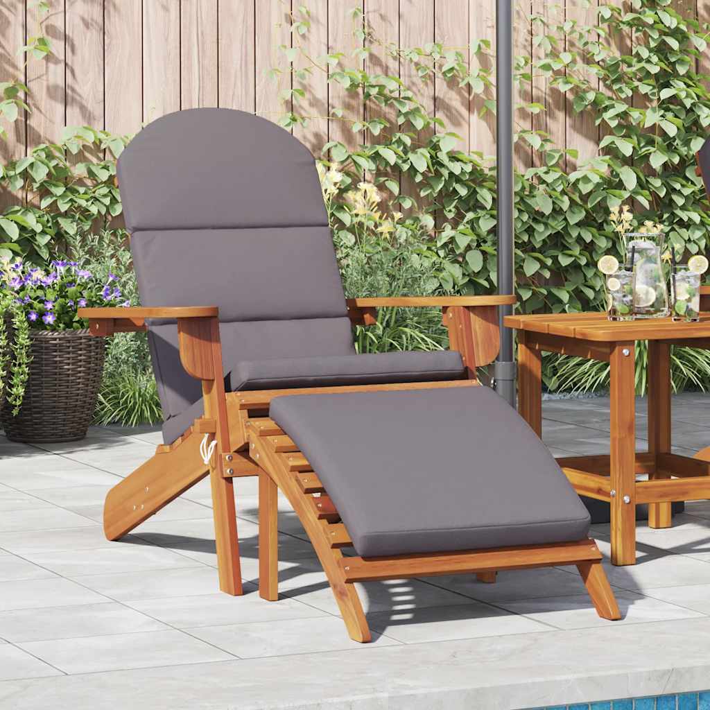 vidaXL Krzesło ogrodowe Adirondack z podnóżkiem, lite drewno akacjowe
