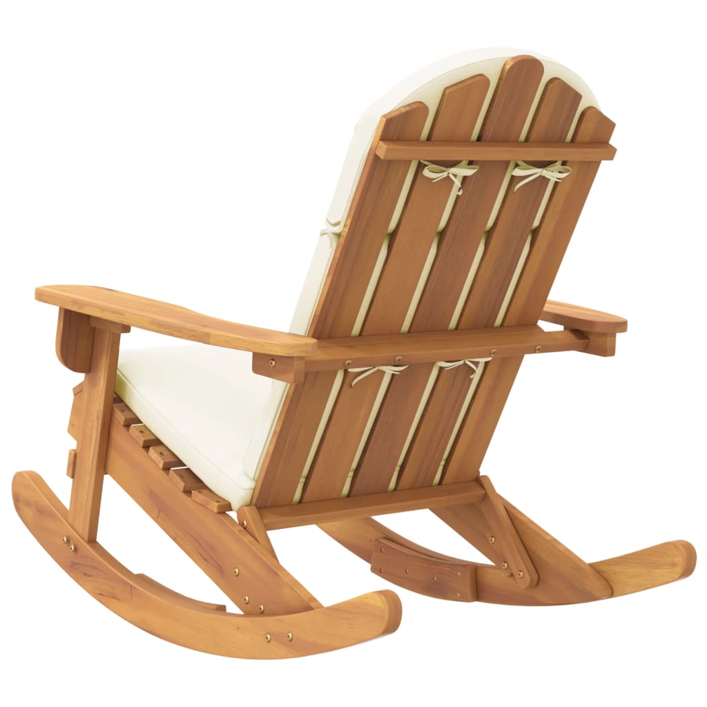 vidaXL Fotel bujany Adirondack z poduszkami, lite drewno akacjowe