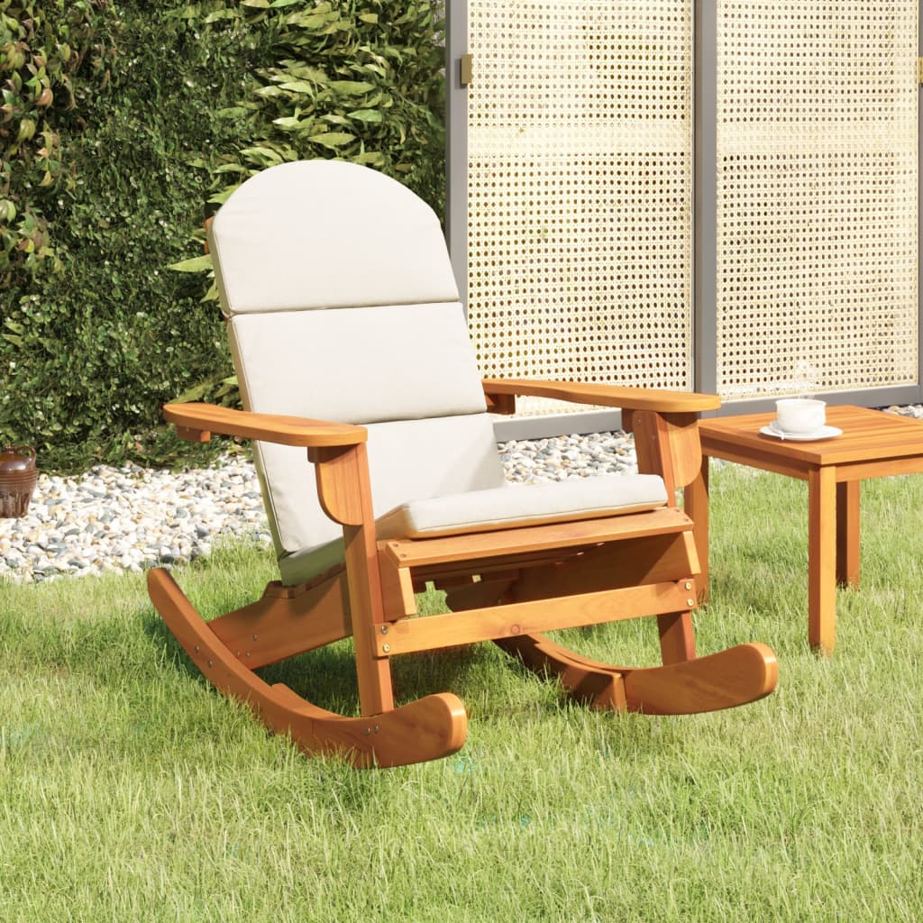 vidaXL Fotel bujany Adirondack z poduszkami, lite drewno akacjowe