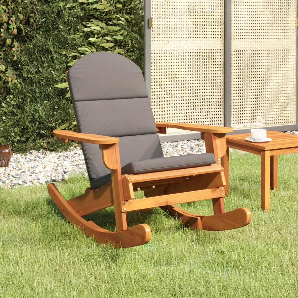 vidaXL Fotel bujany Adirondack z poduszkami, lite drewno akacjowe