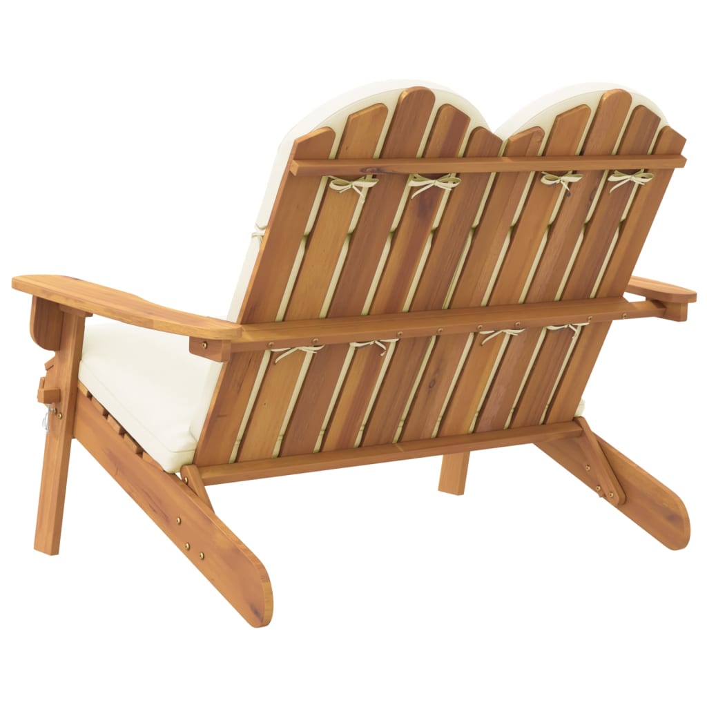 vidaXL Ławka ogrodowa Adirondack z poduszkami, 126 cm, drewno akacjowe