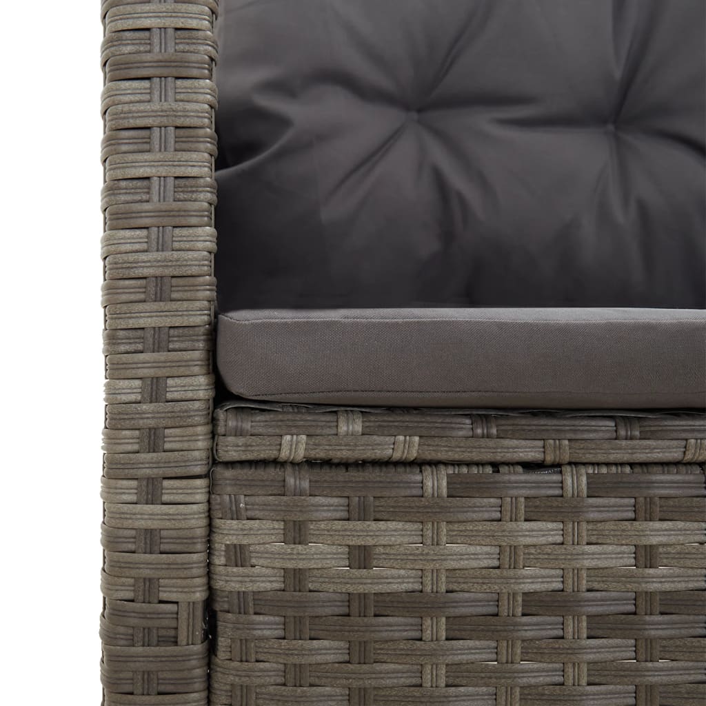 vidaXL 2-cz. zestaw wypoczynkowy do ogrodu, poduszki, szary, rattan PE