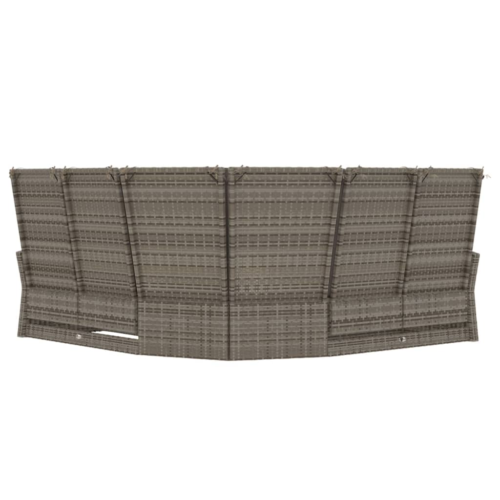 vidaXL Rozkładana sofa narożna z poduszkami, szara, polirattan