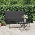 vidaXL Ławka ogrodowa z poduszką, czarna, 105 cm, polirattan