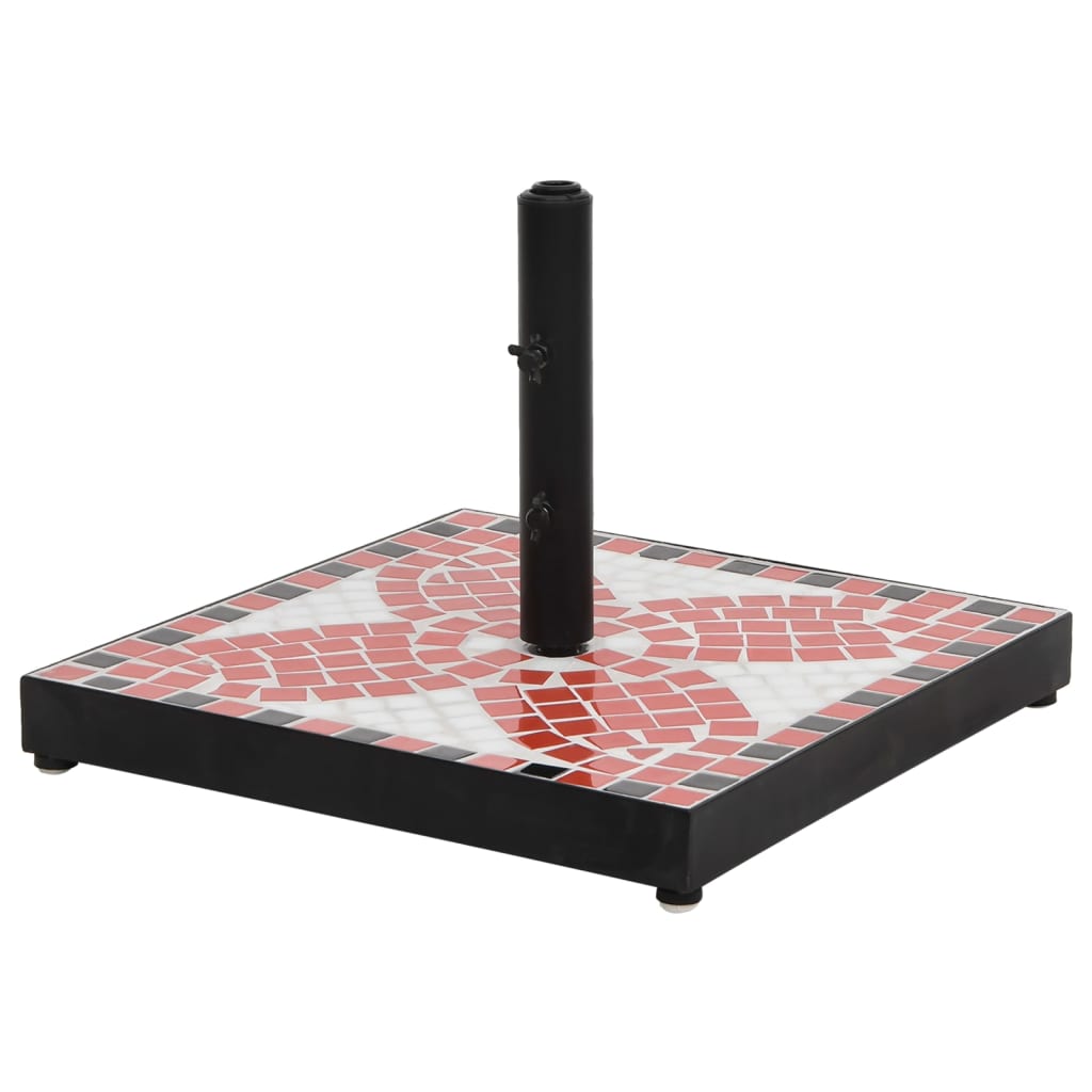 vidaXL Kwadratowa podstawa pod parasol, terakotowo-biała, 12 kg