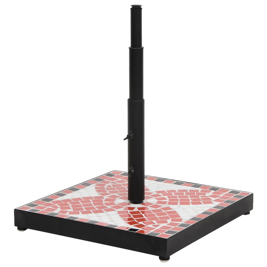 vidaXL Kwadratowa podstawa pod parasol, terakotowo-biała, 12 kg