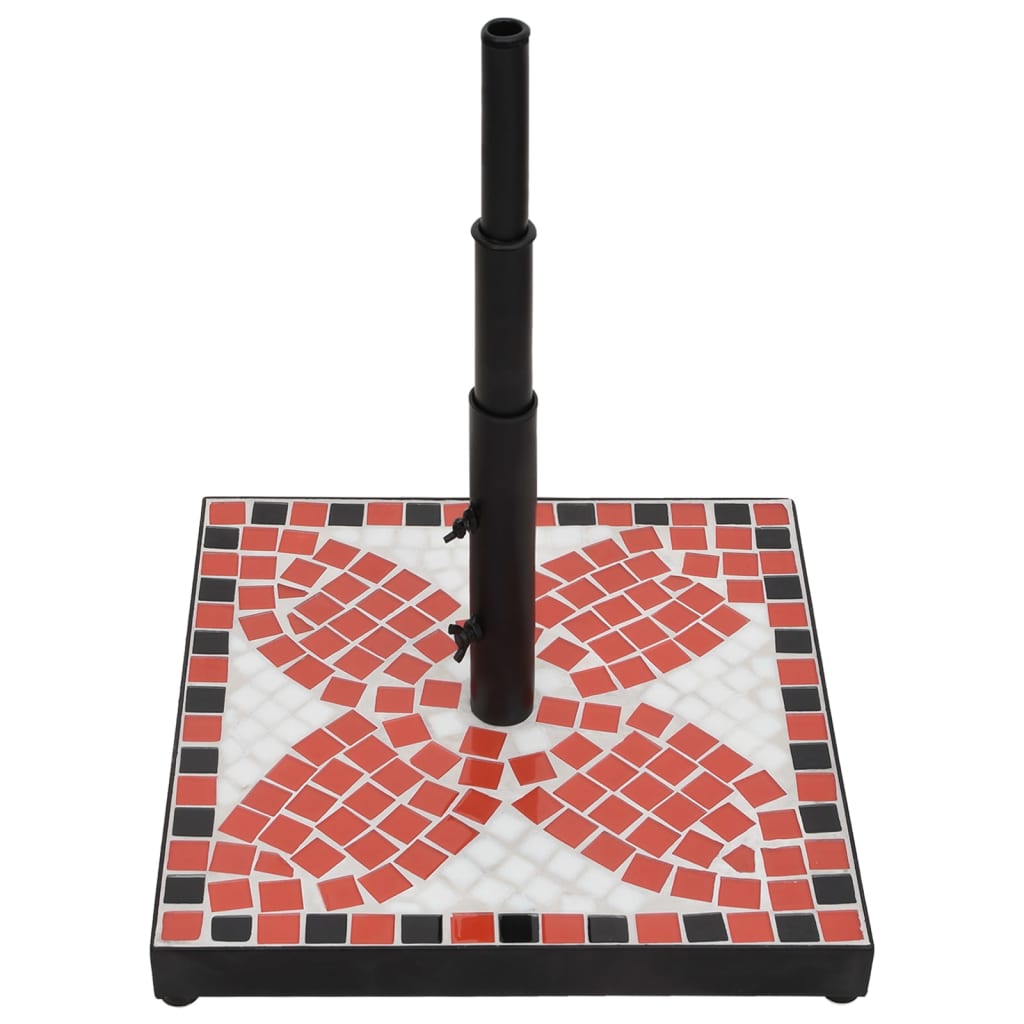 vidaXL Kwadratowa podstawa pod parasol, terakotowo-biała, 12 kg