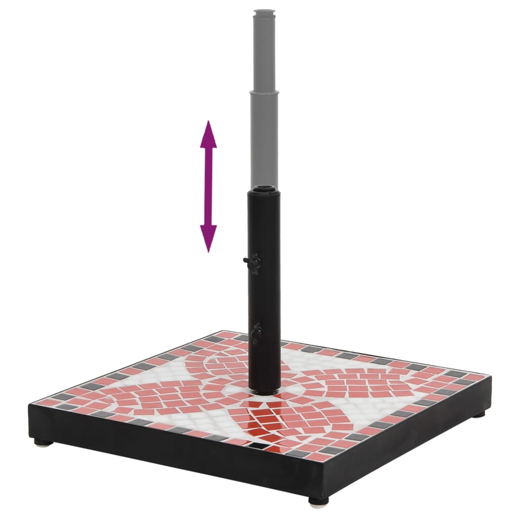 vidaXL Kwadratowa podstawa pod parasol, terakotowo-biała, 12 kg