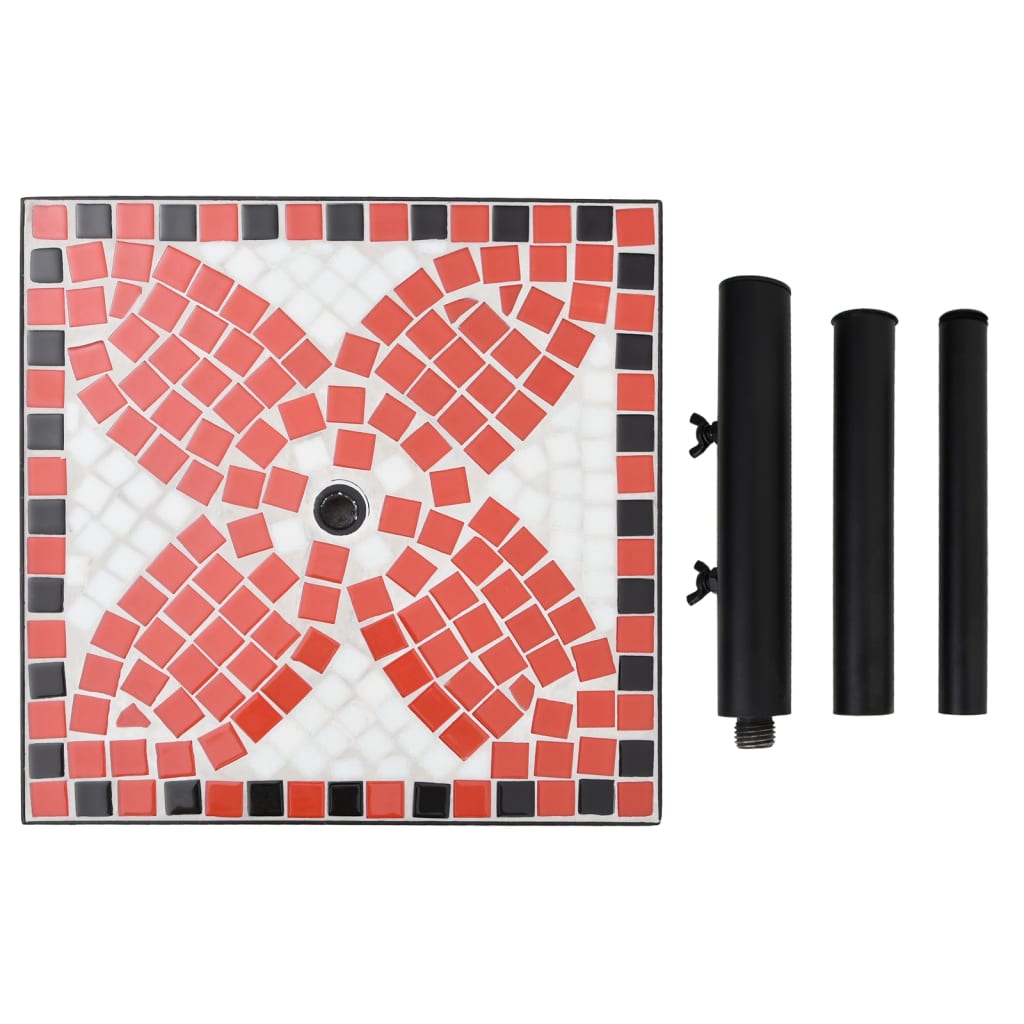 vidaXL Kwadratowa podstawa pod parasol, terakotowo-biała, 12 kg