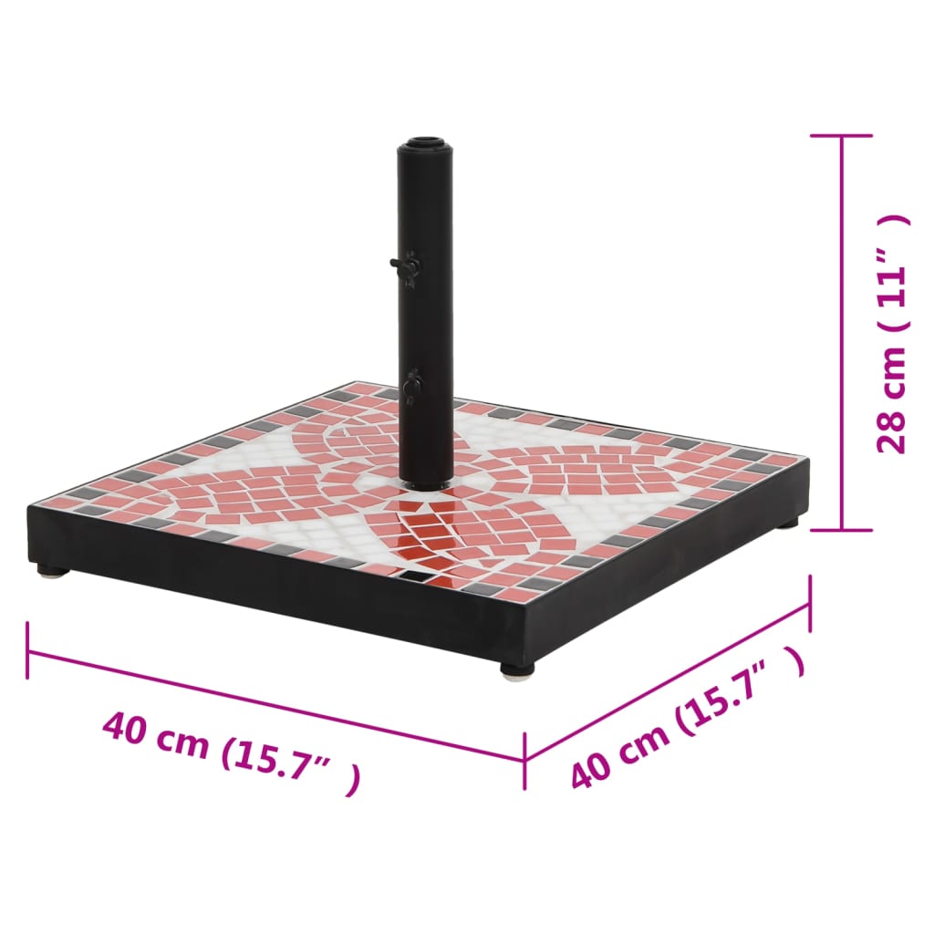 vidaXL Kwadratowa podstawa pod parasol, terakotowo-biała, 12 kg