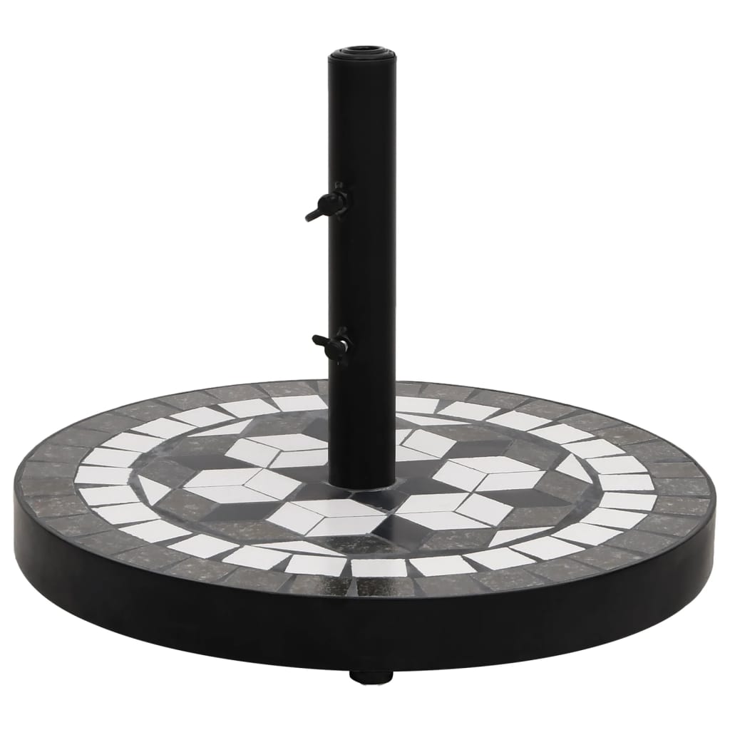 vidaXL Okrągła podstawa pod parasol, czarno-biała, 12 kg