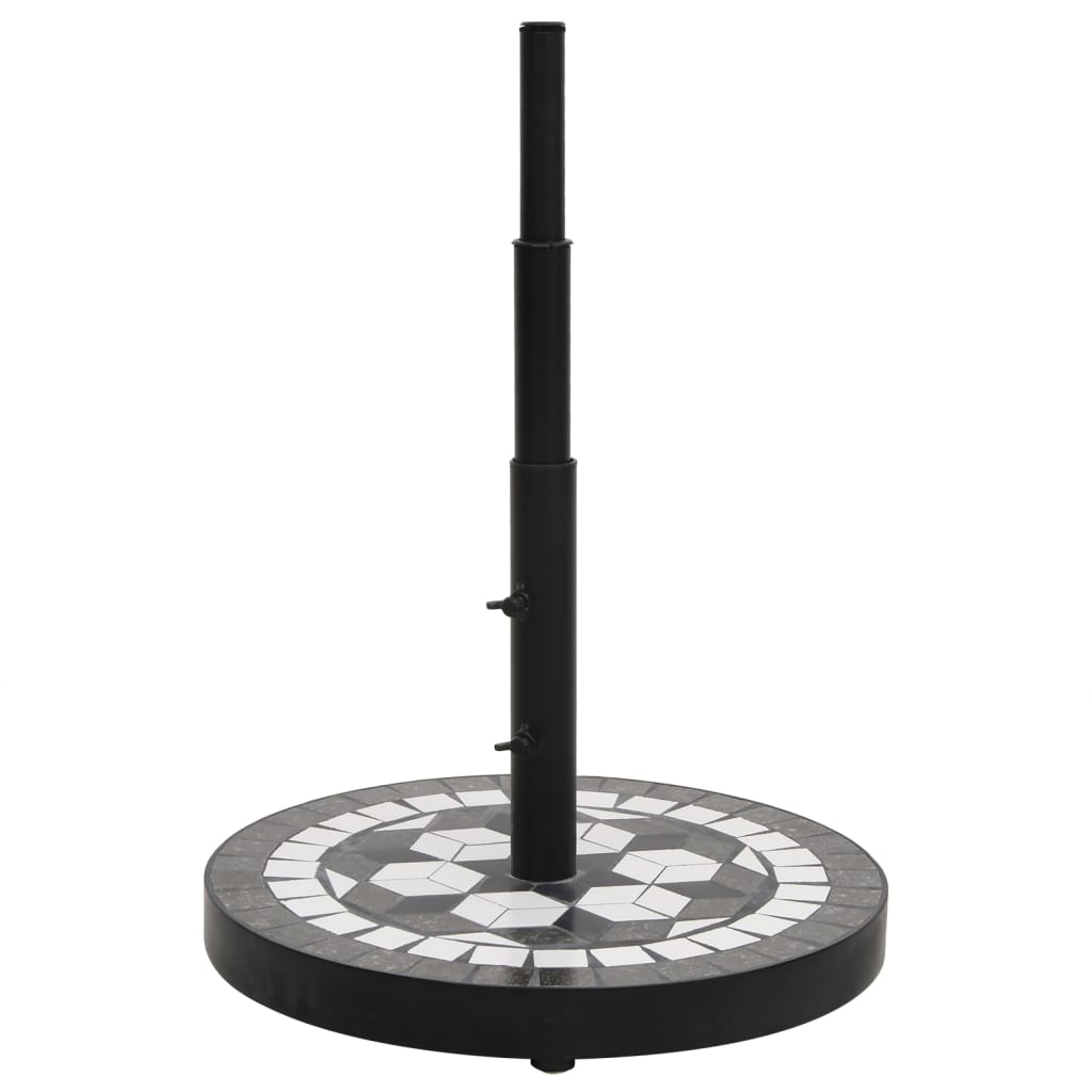 vidaXL Okrągła podstawa pod parasol, czarno-biała, 12 kg