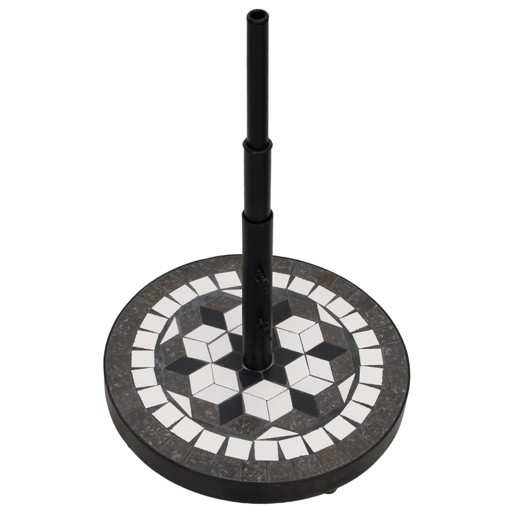 vidaXL Okrągła podstawa pod parasol, czarno-biała, 12 kg
