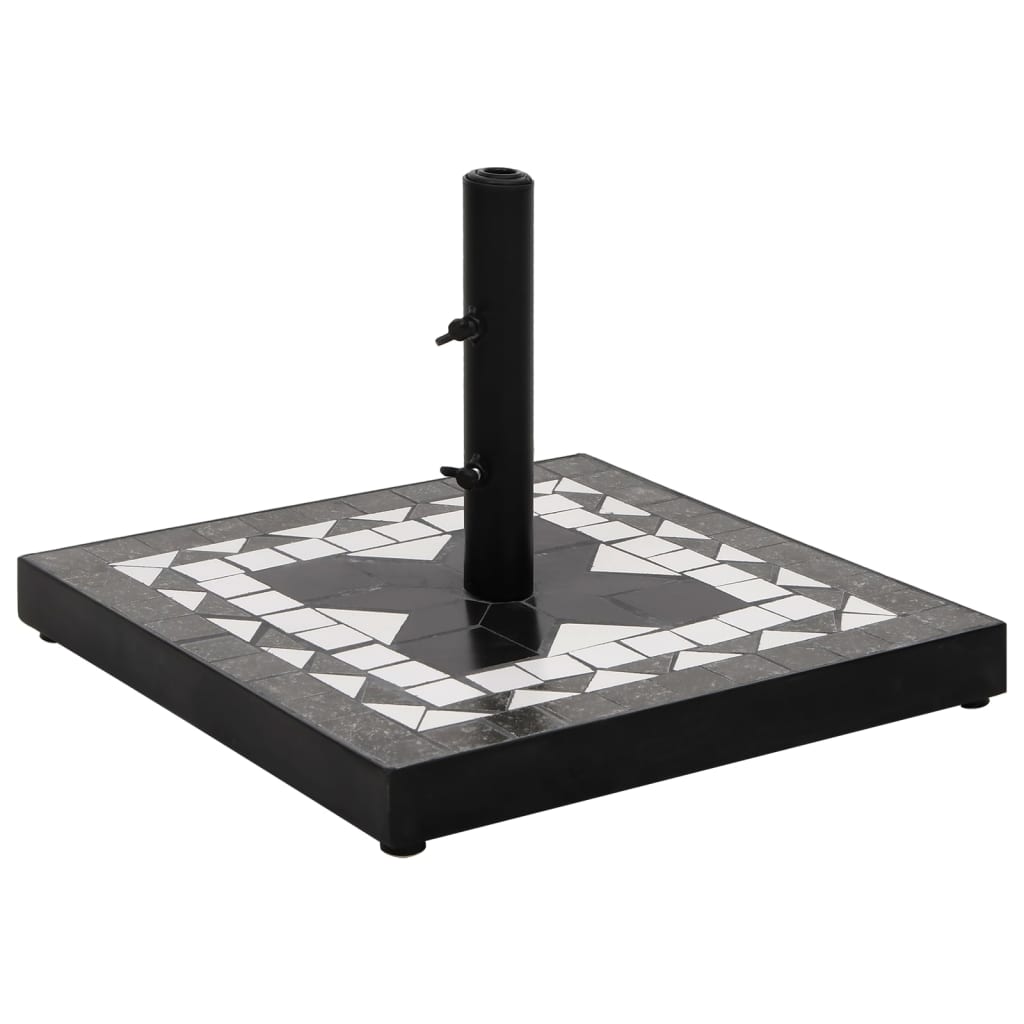vidaXL Kwadratowa podstawa pod parasol, czarno-biała, 12 kg