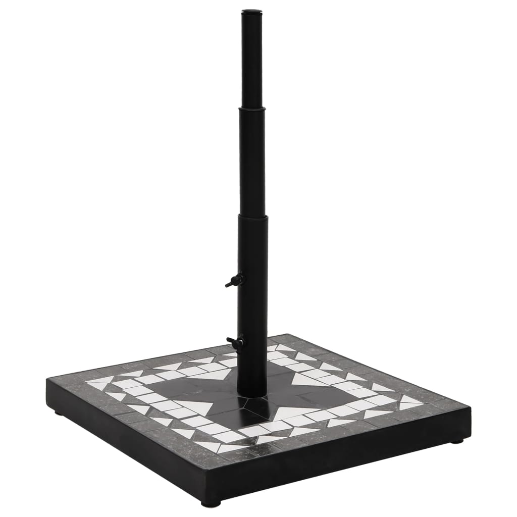 vidaXL Kwadratowa podstawa pod parasol, czarno-biała, 12 kg