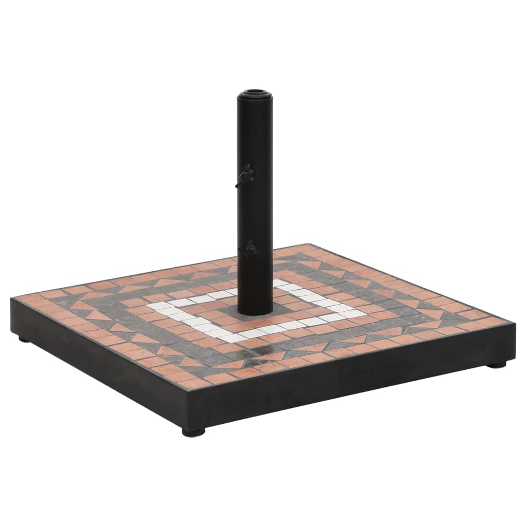 vidaXL Kwadratowa podstawa pod parasol, terakotowo-biała, 12 kg