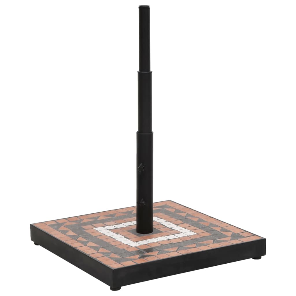 vidaXL Kwadratowa podstawa pod parasol, terakotowo-biała, 12 kg