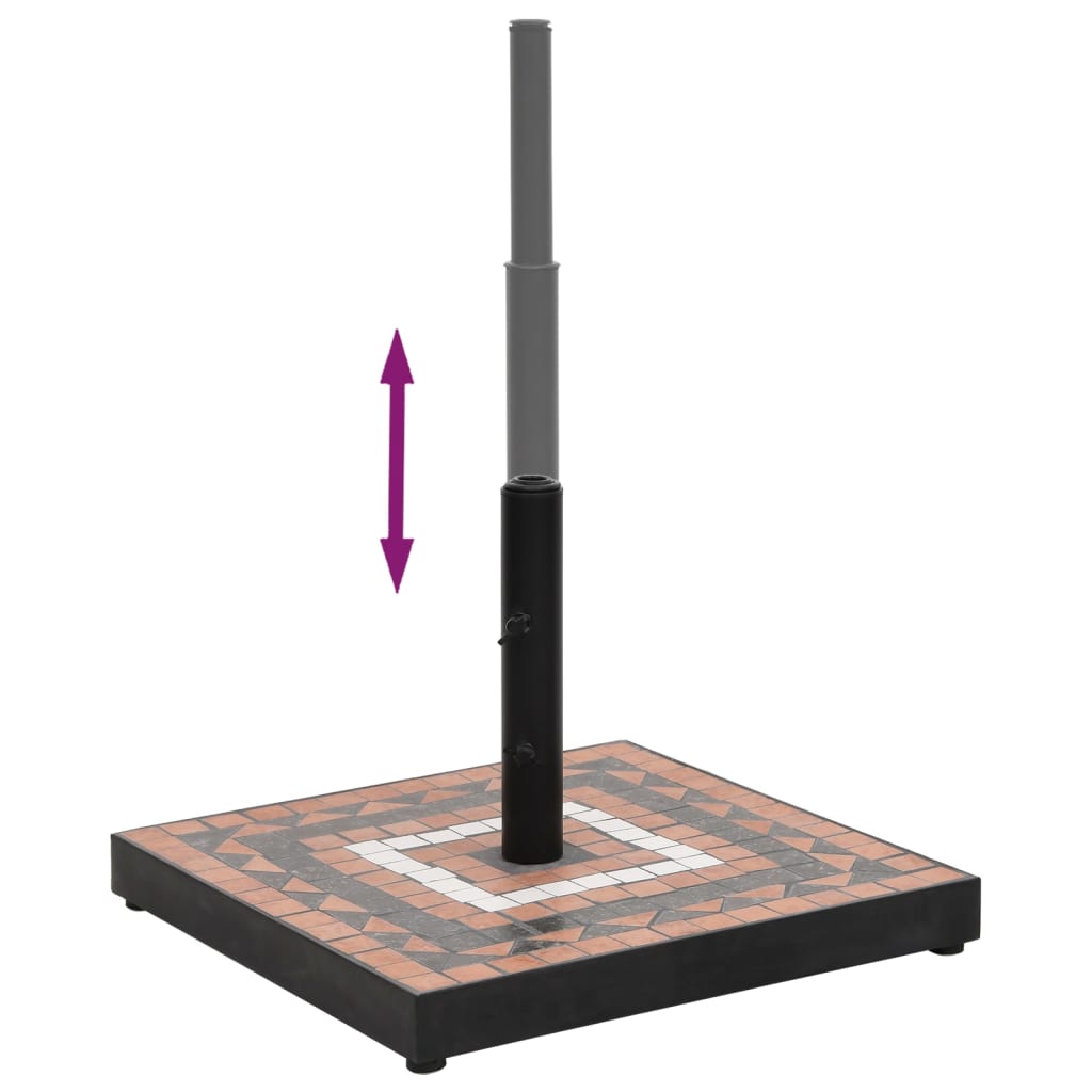 vidaXL Kwadratowa podstawa pod parasol, terakotowo-biała, 12 kg