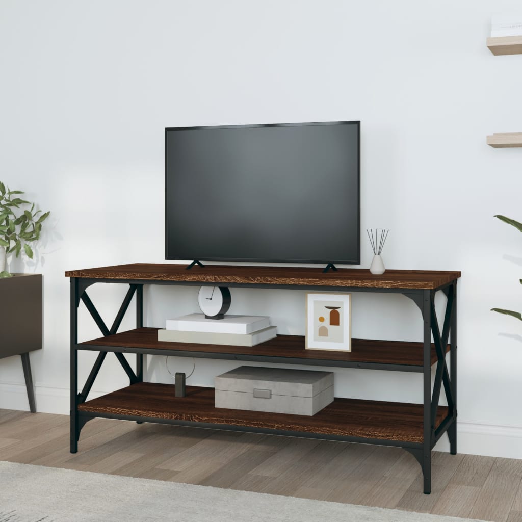 vidaXL Szafka pod telewizor, brązowy dąb, 100x40x50 cm