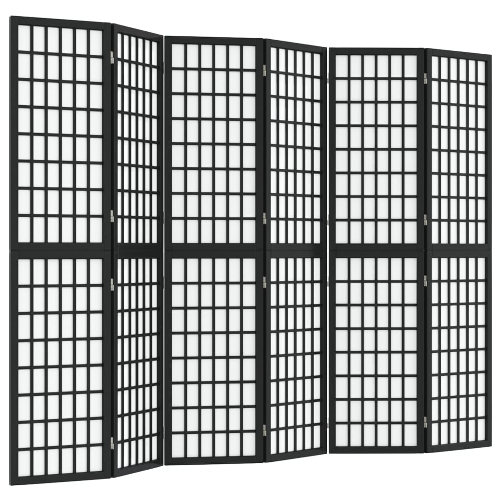 vidaXL Składany parawan 6-panelowy, styl japoński, 240x170 cm, czarny