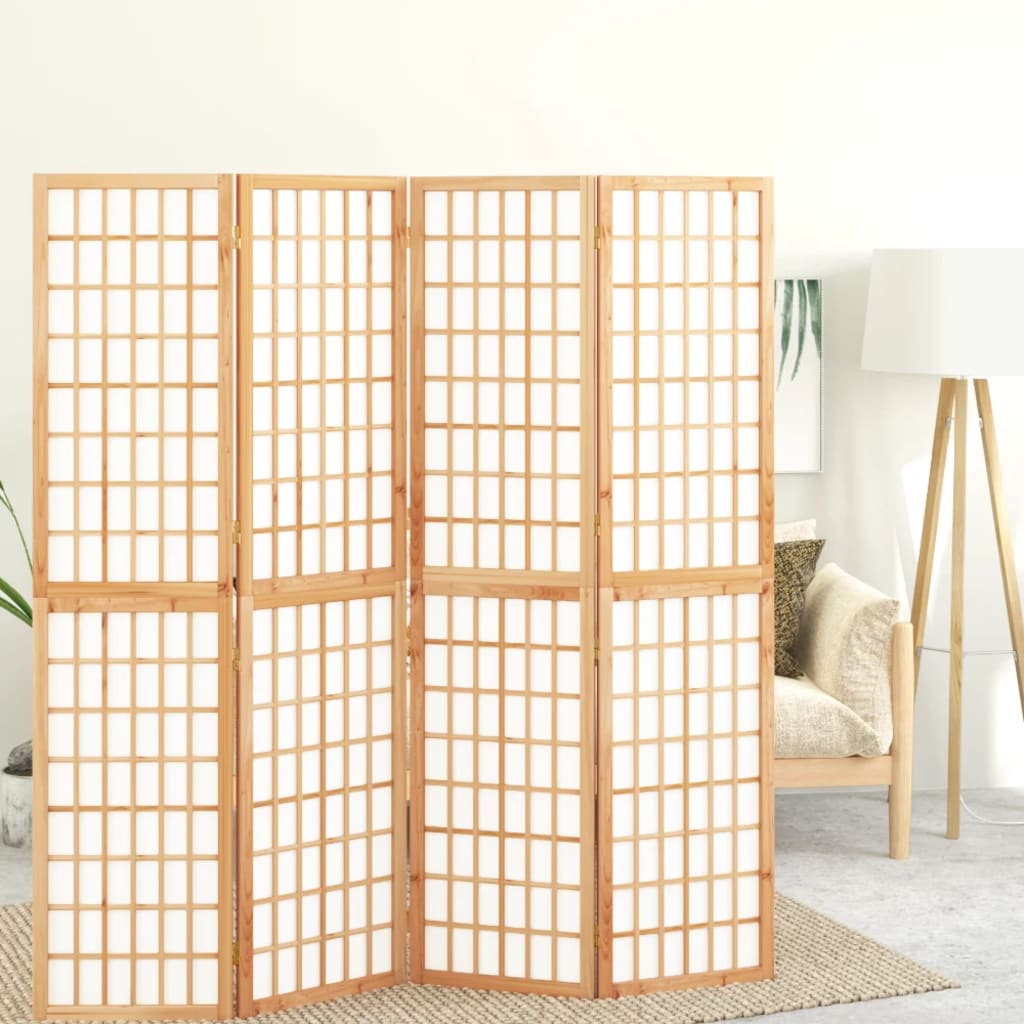 vidaXL Składany parawan 4-panelowy w stylu japońskim, 160x170 cm