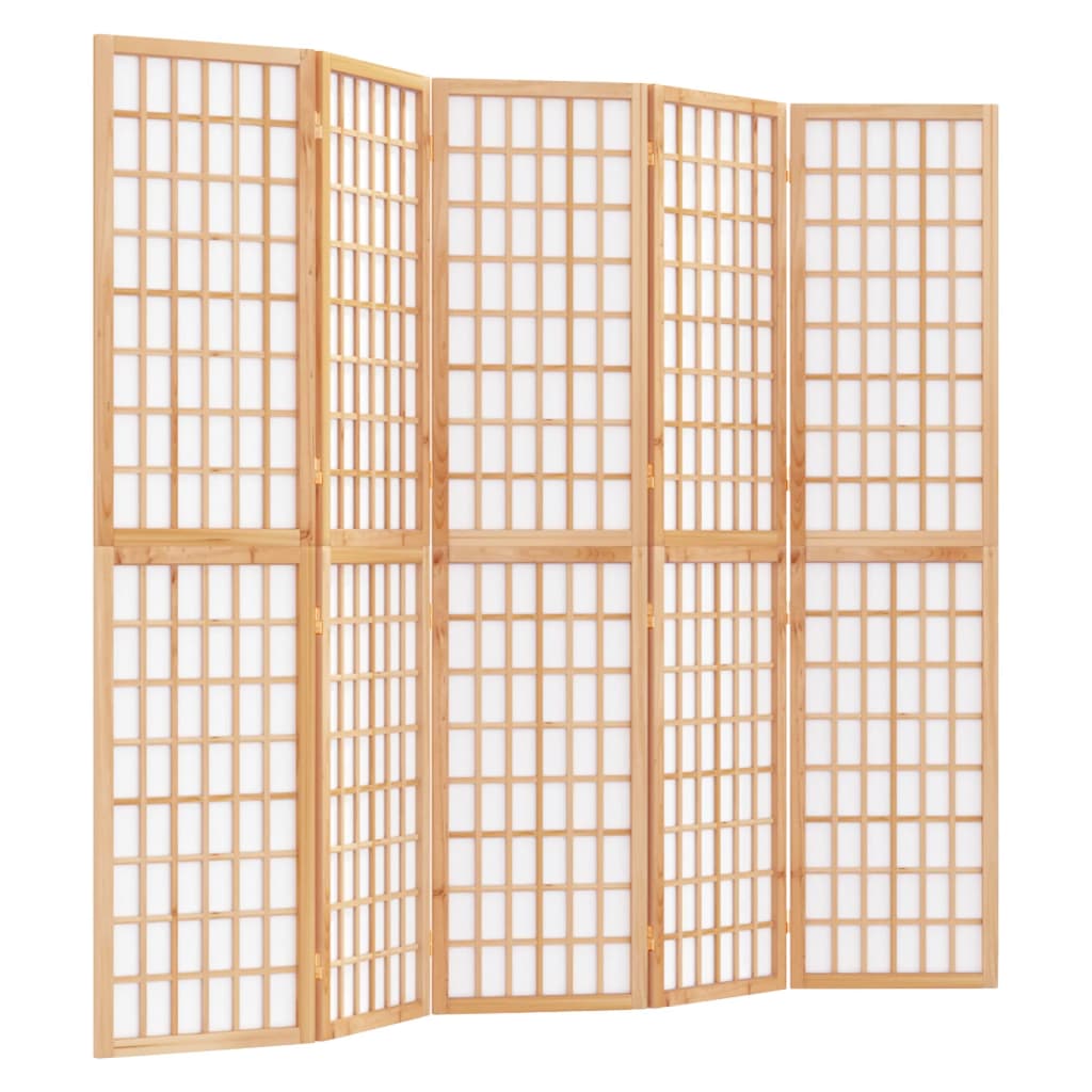 vidaXL Składany parawan 5-panelowy w stylu japońskim, 200x170 cm