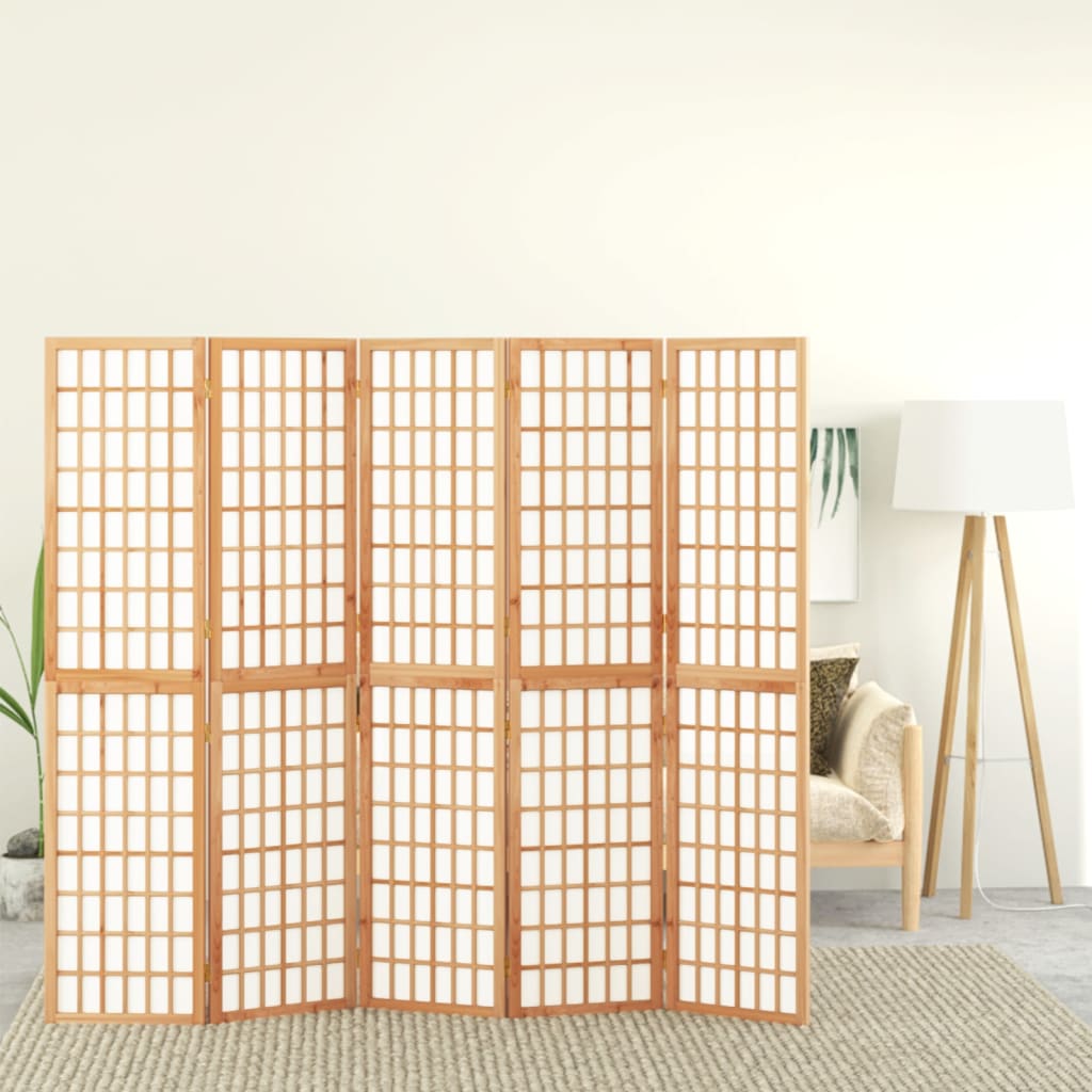 vidaXL Składany parawan 5-panelowy w stylu japońskim, 200x170 cm