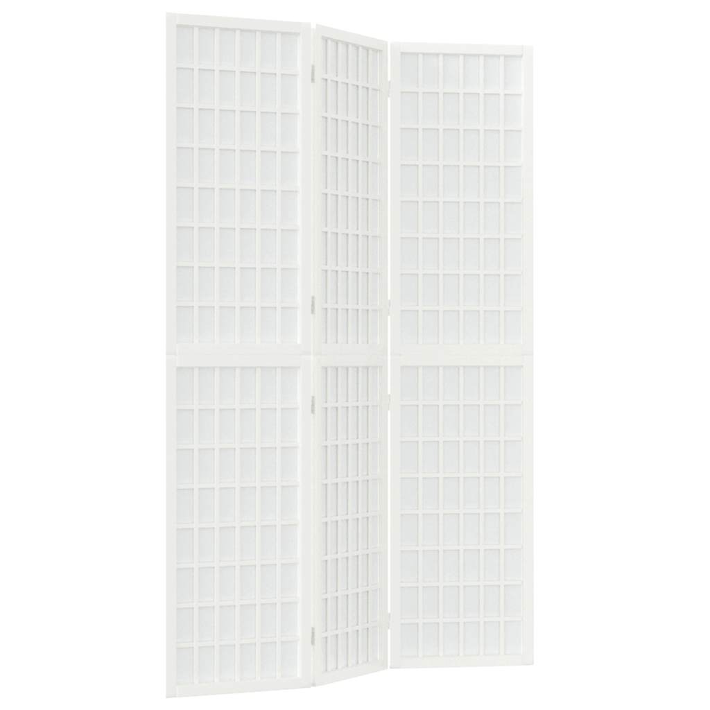 vidaXL Składany parawan 3-panelowy, styl japoński, 120x170 cm, biały